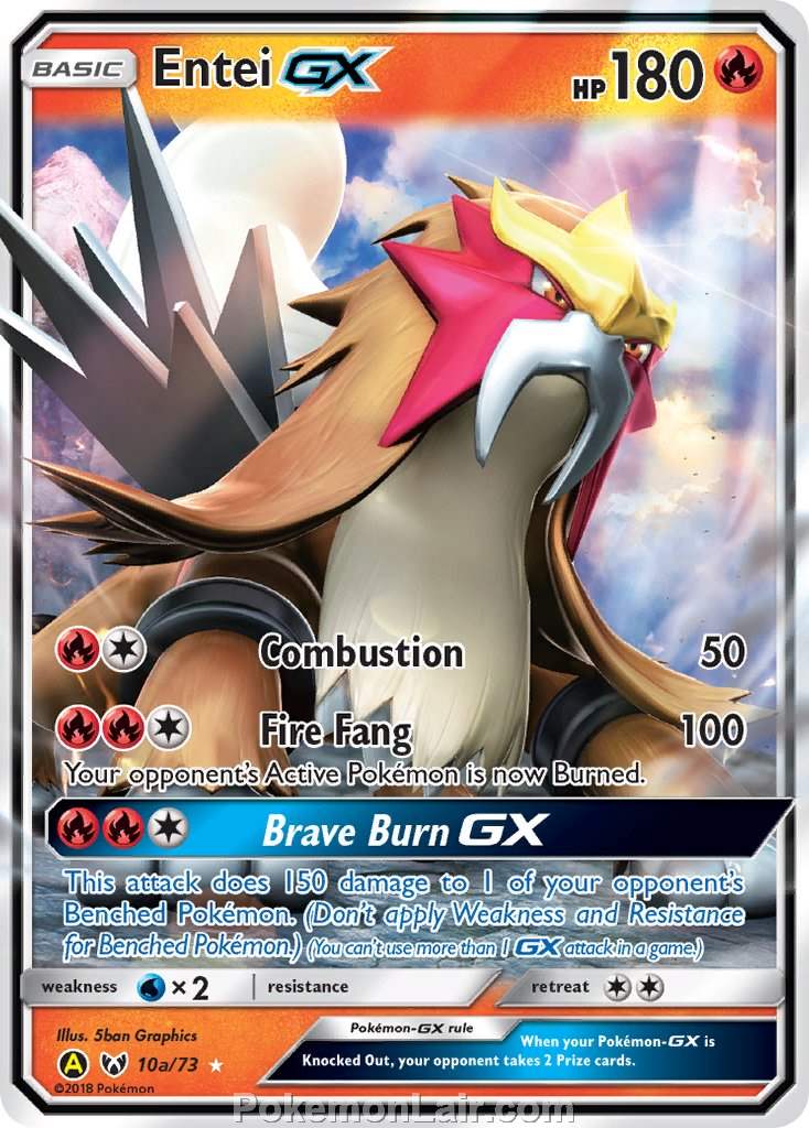 2017 Pokemon Trading Card Game Shining Legends Set – 10a Entei GX