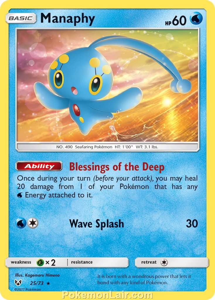 2017 Pokemon Trading Card Game Shining Legends Set – 25 Manaphy