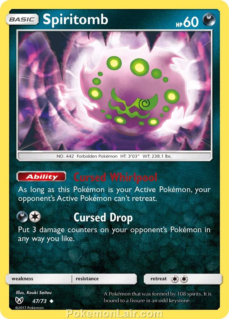 2017 Pokemon Trading Card Game Shining Legends Set – 47 Spiritomb