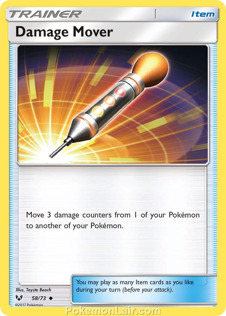 2017 Pokemon Trading Card Game Shining Legends Set – 58 Damage Mover