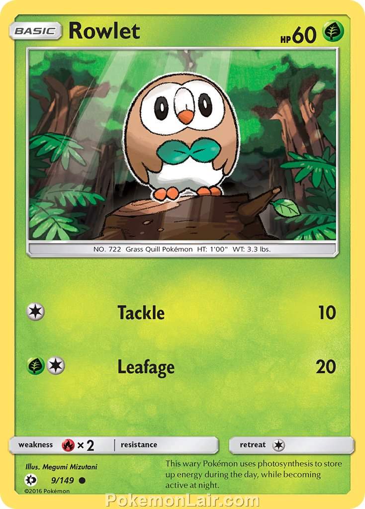 2017 Pokemon Trading Card Game Sun Moon Price List – 09 Rowlet