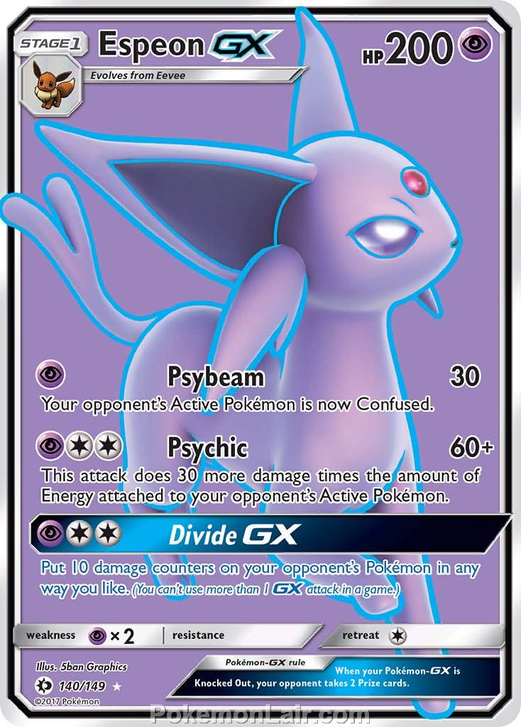 2017 Pokemon Trading Card Game Sun Moon Price List – 140 Espeon GX