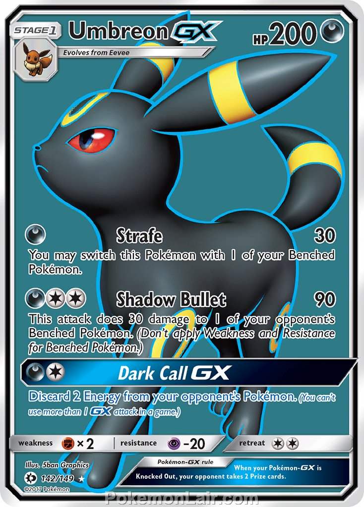 2017 Pokemon Trading Card Game Sun Moon Price List – 142 Umbreon GX