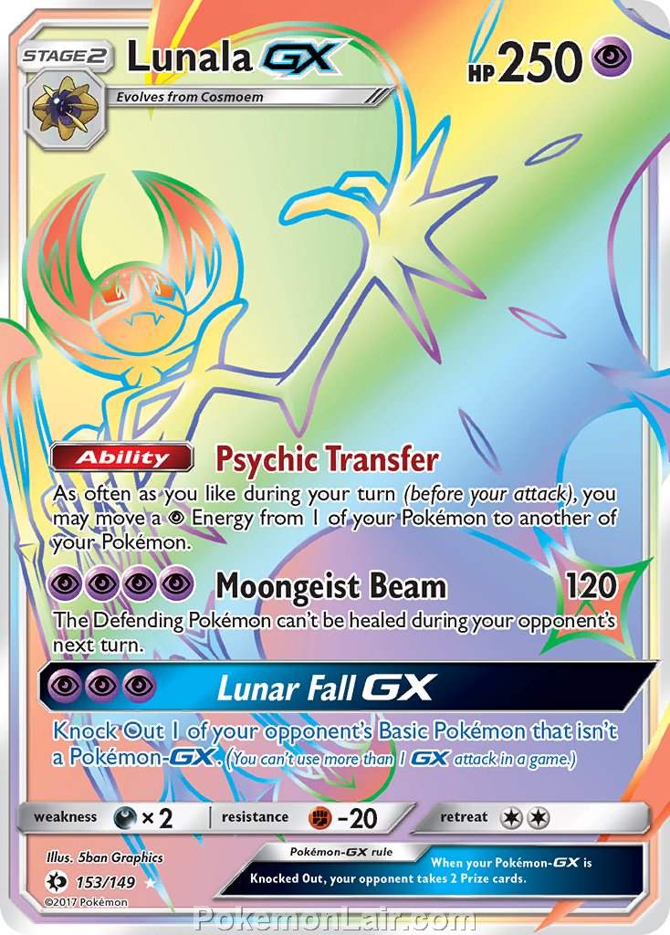 2017 Pokemon Trading Card Game Sun Moon Price List – 153 Lunala GX