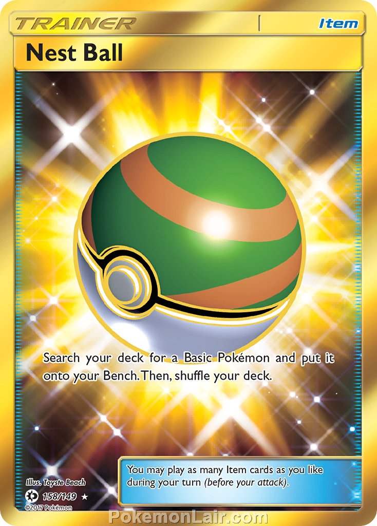 2017 Pokemon Trading Card Game Sun Moon Price List – 158 Nest Ball