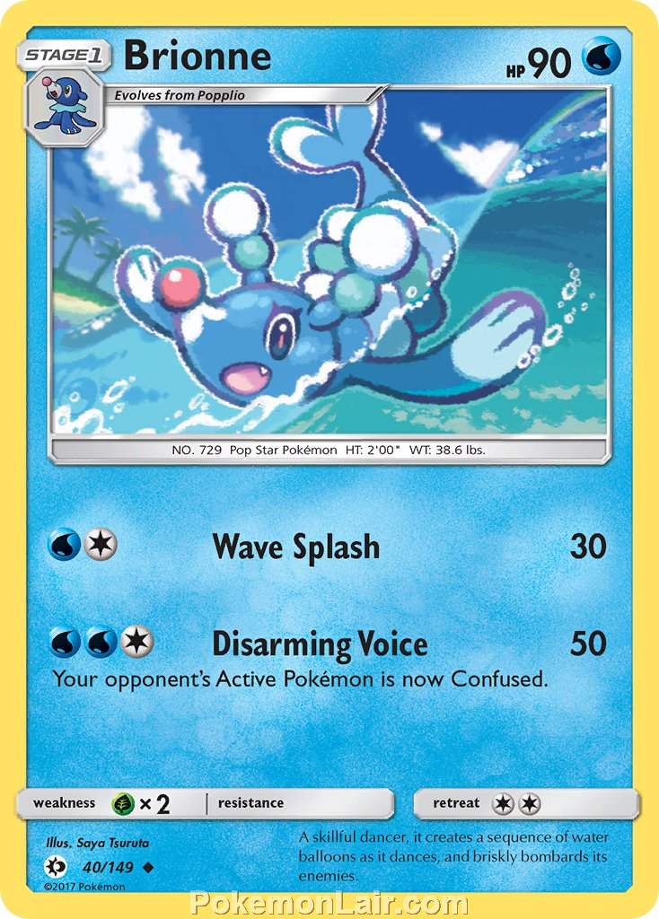 2017 Pokemon Trading Card Game Sun Moon Price List – 40 Brionne