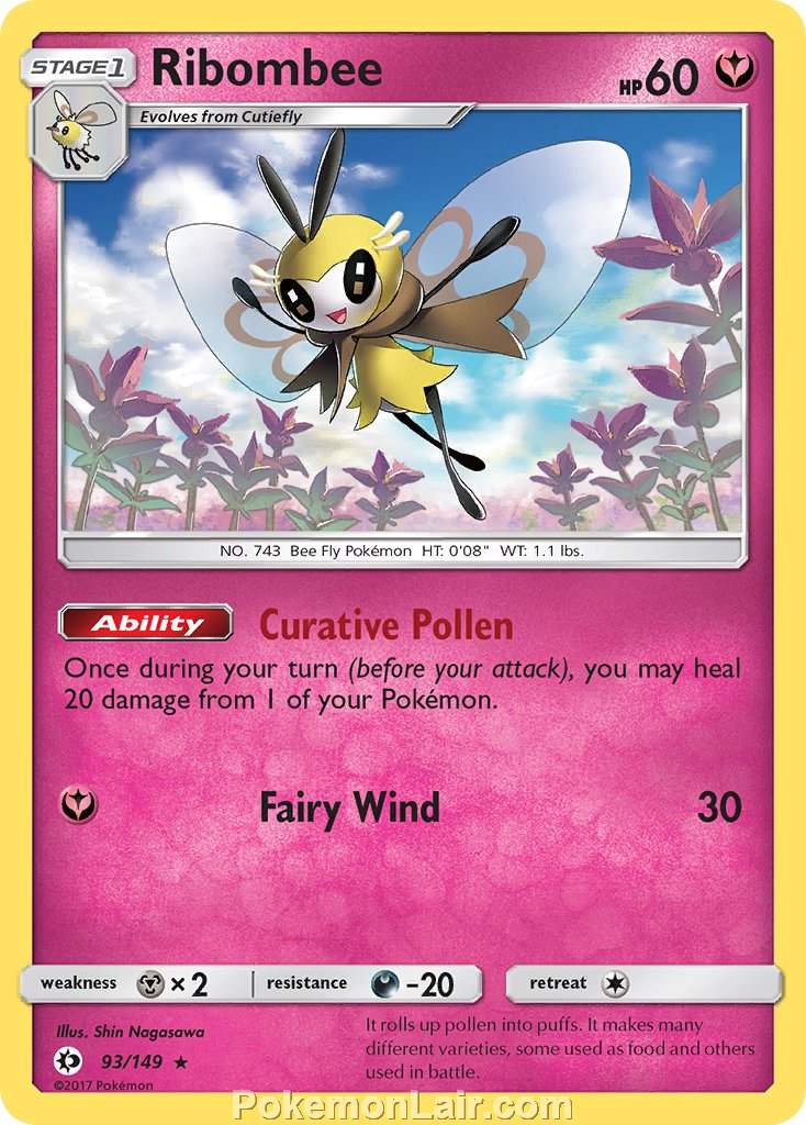 2017 Pokemon Trading Card Game Sun Moon Price List – 93 Ribombee