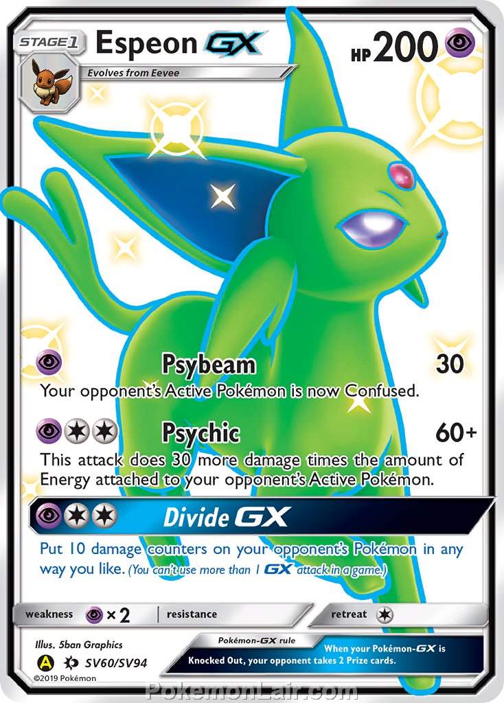 2017 Pokemon Trading Card Game Sun Moon Price List – SV60 Espeon GX