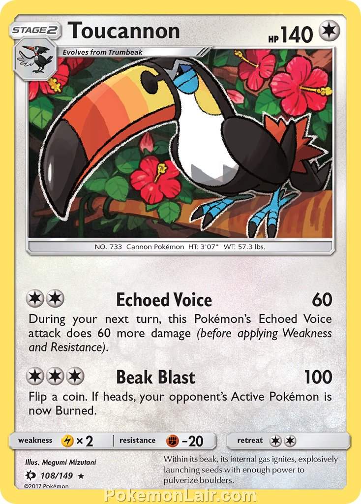 2017 Pokemon Trading Card Game Sun Moon Set – 108 Toucannon