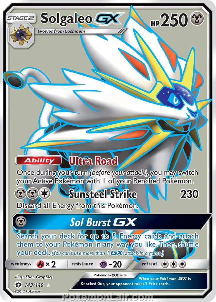 2017 Pokemon Trading Card Game Sun Moon Set – 143 Solgaleo GX