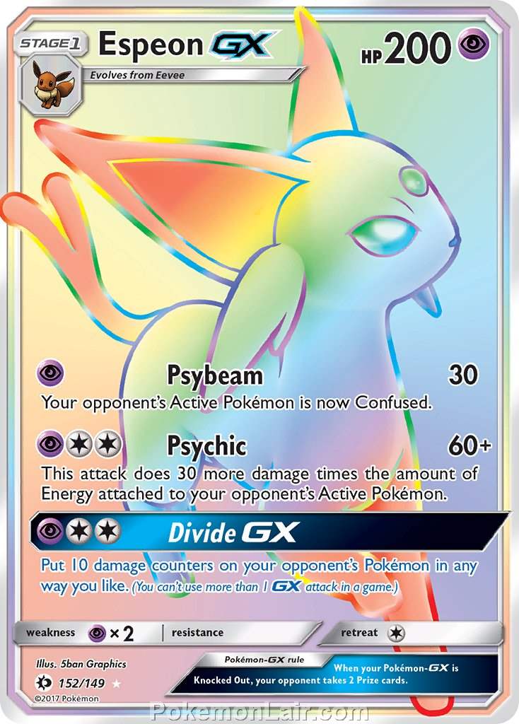 2017 Pokemon Trading Card Game Sun Moon Set – 152 Espeon GX