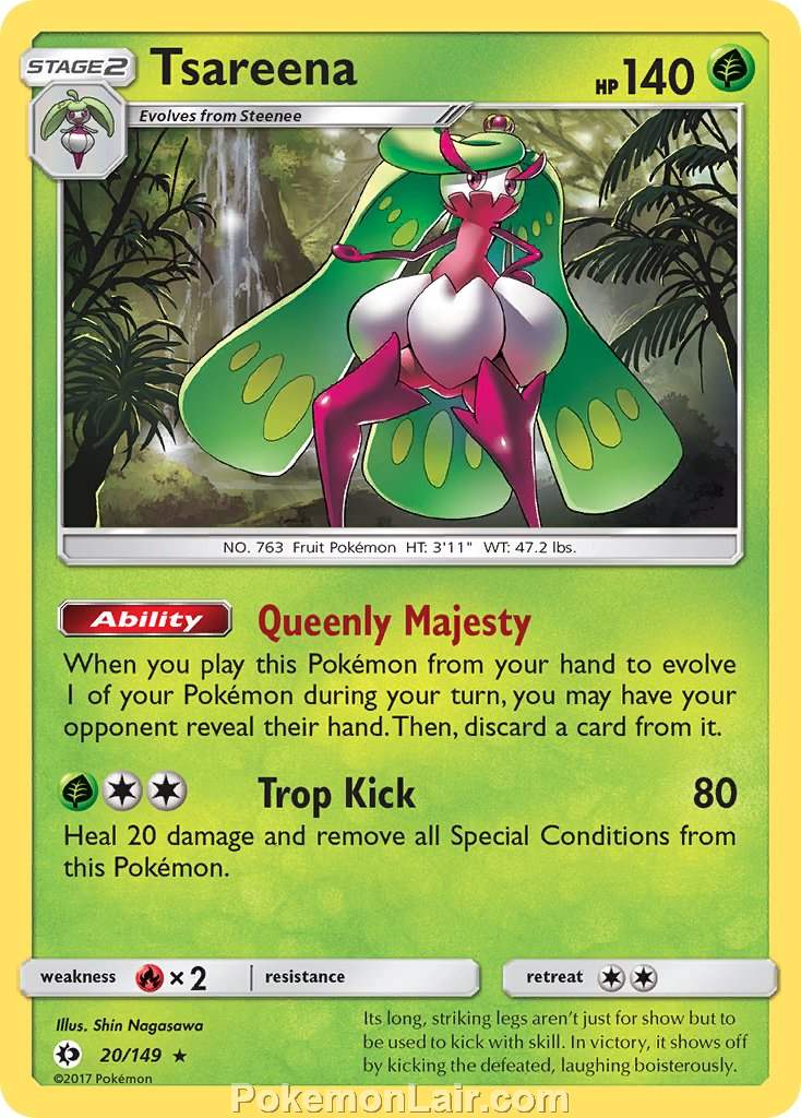 2017 Pokemon Trading Card Game Sun Moon Set – 20 Tsareena