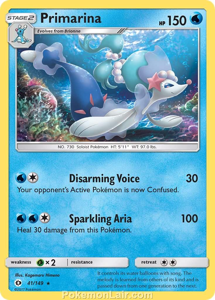 2017 Pokemon Trading Card Game Sun Moon Set – 41 Primarina