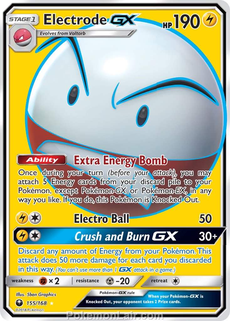 2018 Pokemon Trading Card Game Celestial Storm Price List – 155 Electrode GX