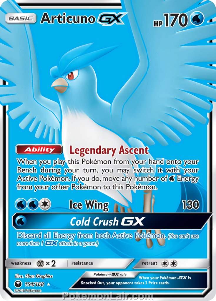 2018 Pokemon Trading Card Game Celestial Storm Set – 154 Articuno GX