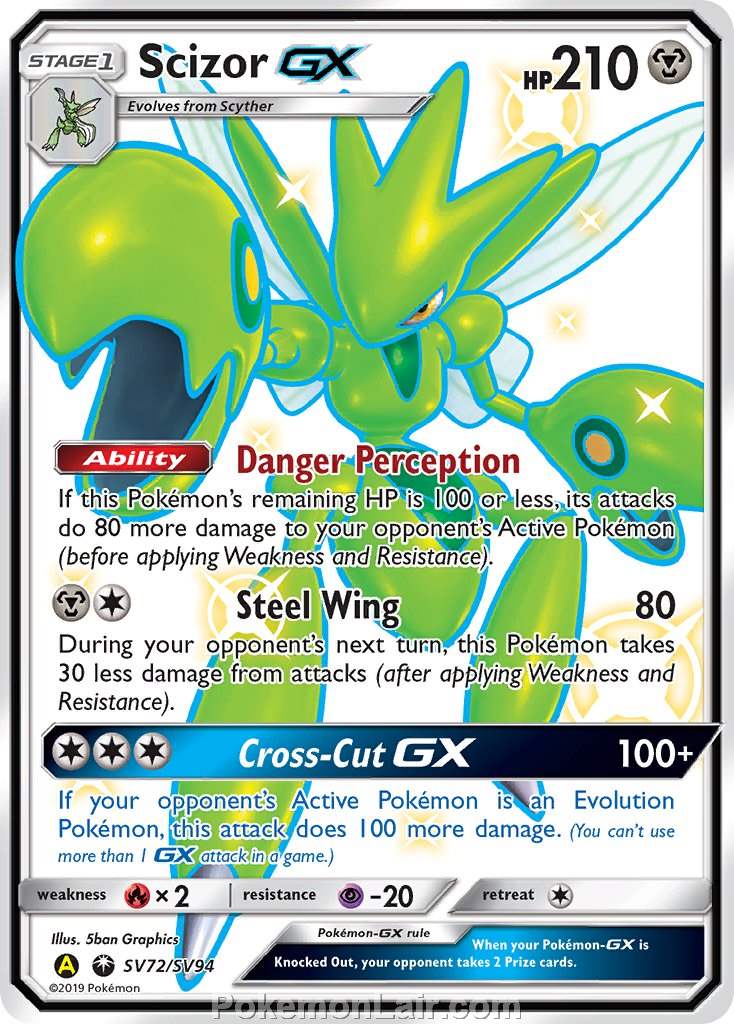 2018 Pokemon Trading Card Game Celestial Storm Set – SV72 Scizor GX