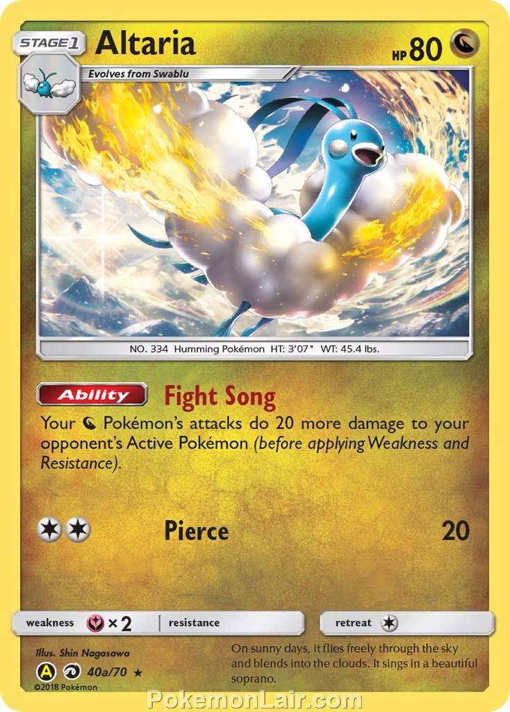 2018 Pokemon Trading Card Game Dragon Majesty Price List – 40a Altaria