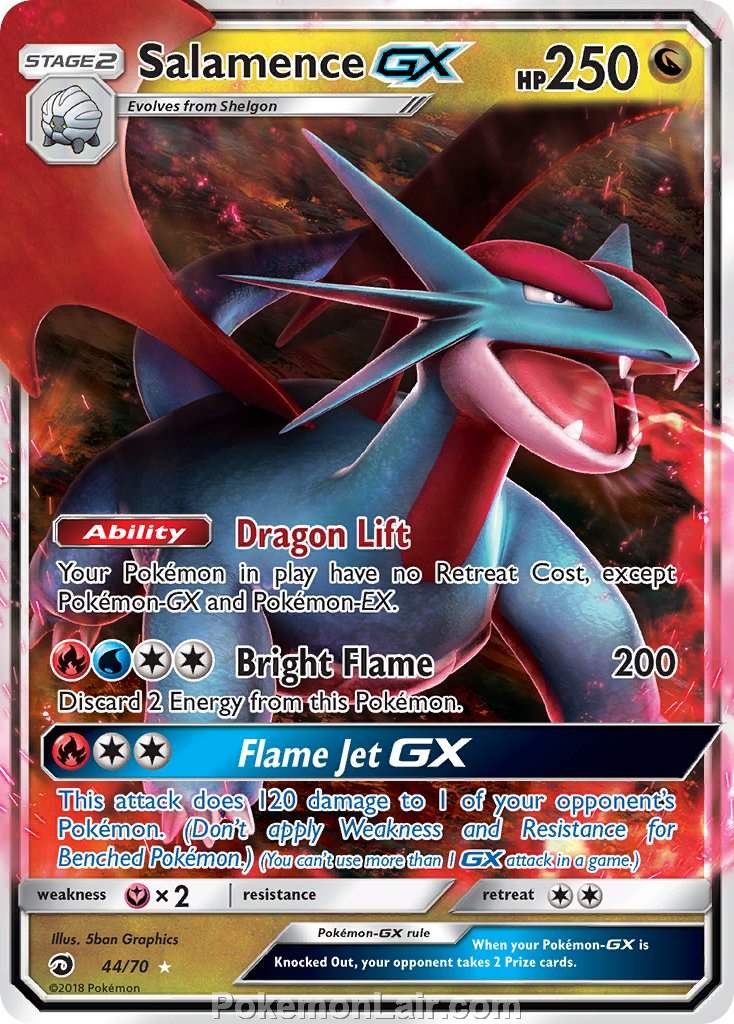 2018 Pokemon Trading Card Game Dragon Majesty Price List – 44 Salamence GX