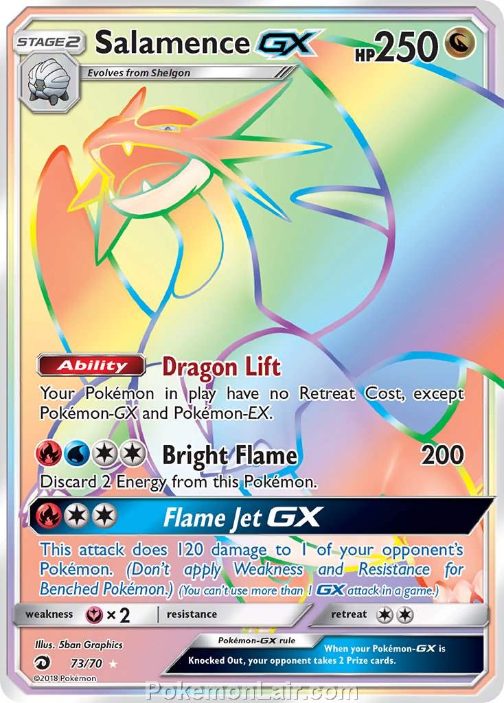 2018 Pokemon Trading Card Game Dragon Majesty Price List – 73 Salamence GX