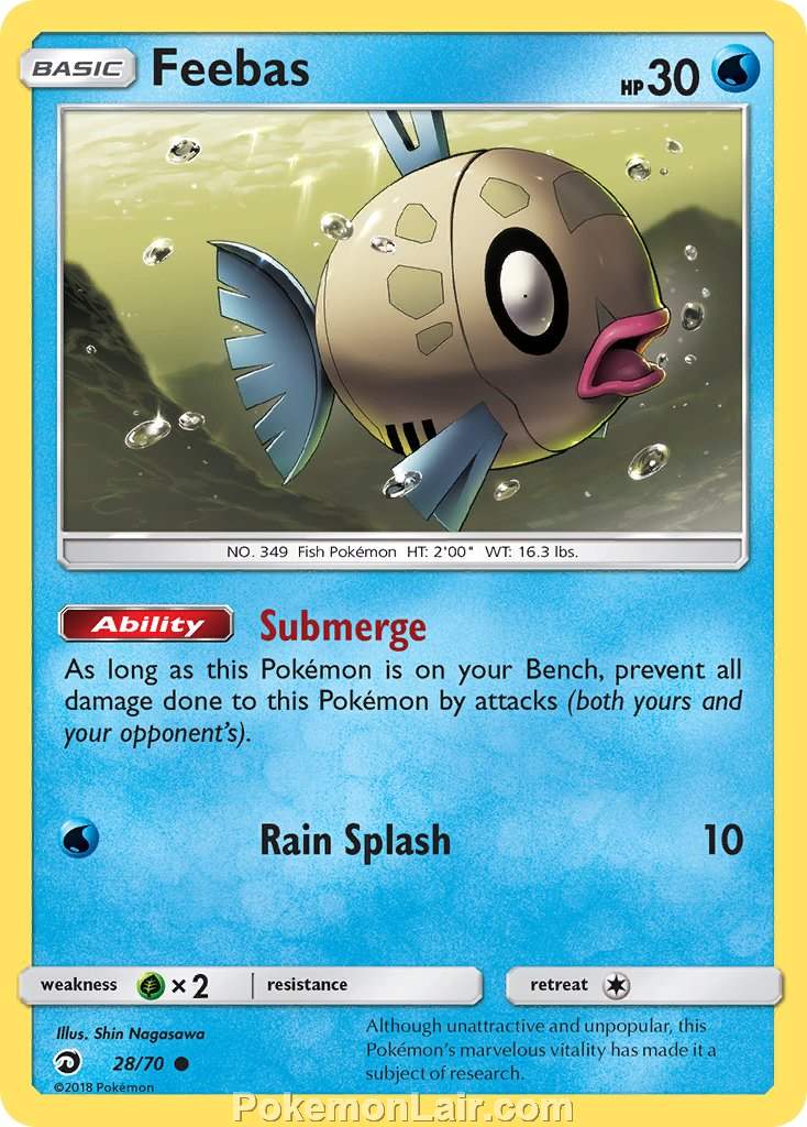 2018 Pokemon Trading Card Game Dragon Majesty Set – 28 Feebas