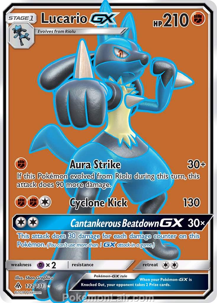 2018 Pokemon Trading Card Game Forbidden Light Price List – 122 Lucario GX