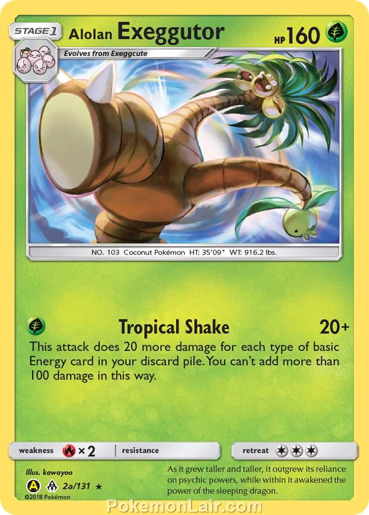 2018 Pokemon Trading Card Game Forbidden Light Price List – 2a Alolan Exeggutor