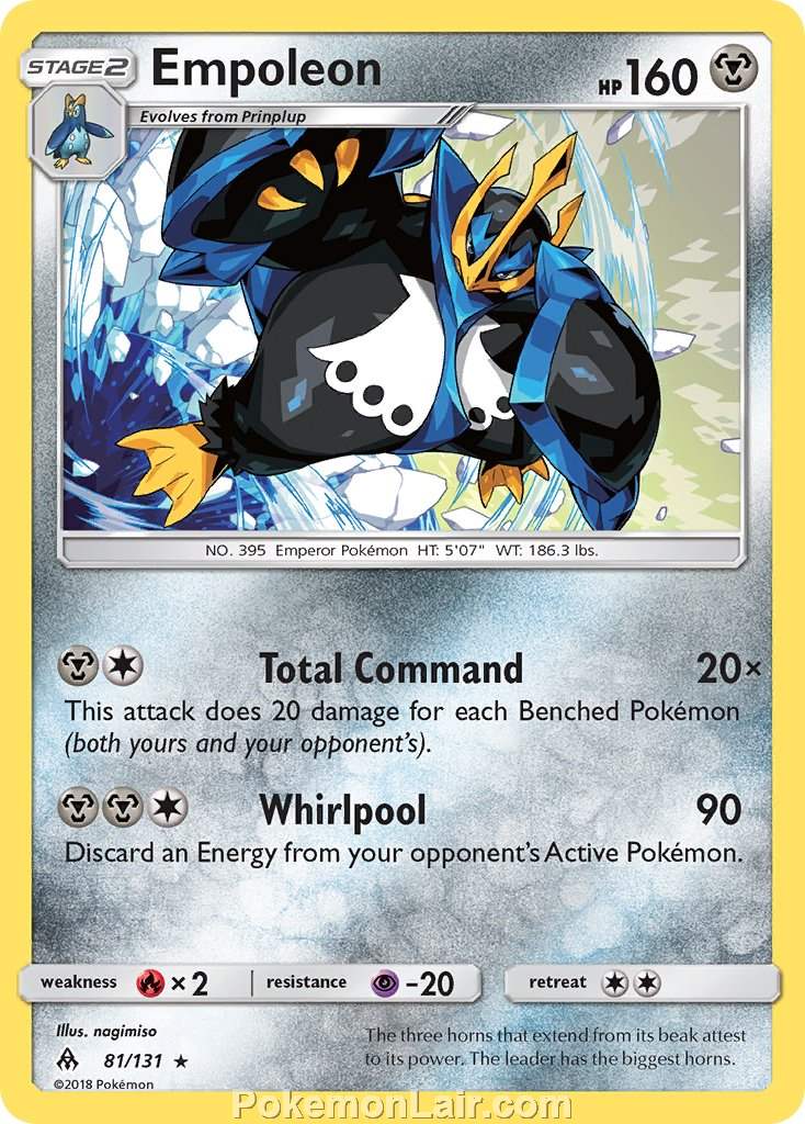 2018 Pokemon Trading Card Game Forbidden Light Price List – 81 Empoleon