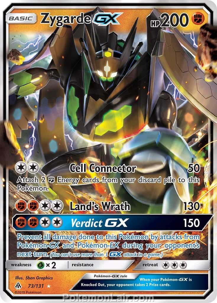 2018 Pokemon Trading Card Game Forbidden Light Set – 73 Zygarde GX