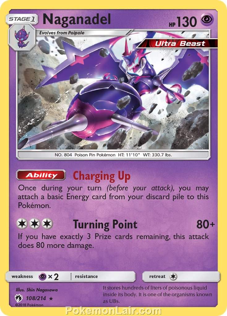 2018 Pokemon Trading Card Game Lost Thunder Price List – 108 Naganadel