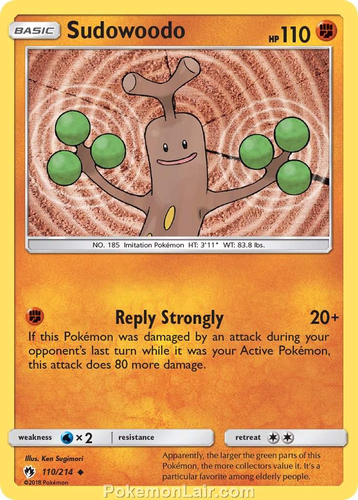 2018 Pokemon Trading Card Game Lost Thunder Price List – 110 Sudowoodo