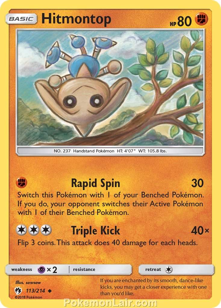 2018 Pokemon Trading Card Game Lost Thunder Price List – 113 Hitmontop