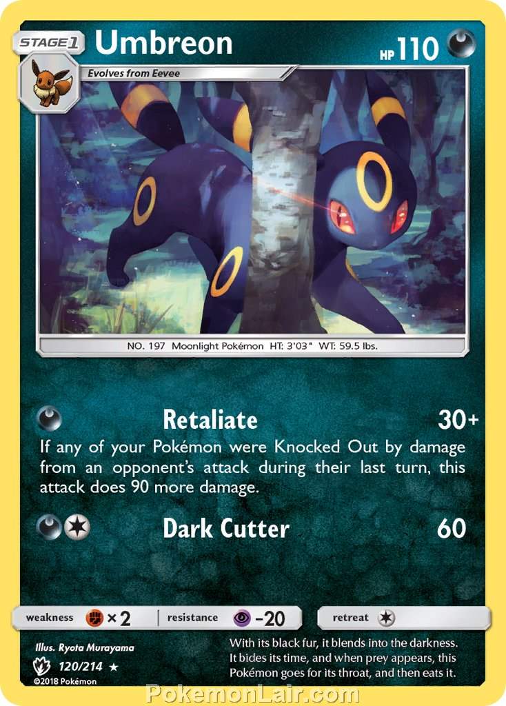 2018 Pokemon Trading Card Game Lost Thunder Price List – 120 Umbreon