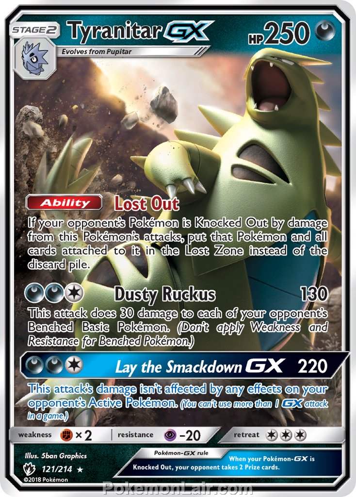 2018 Pokemon Trading Card Game Lost Thunder Price List – 121 Tyranitar GX