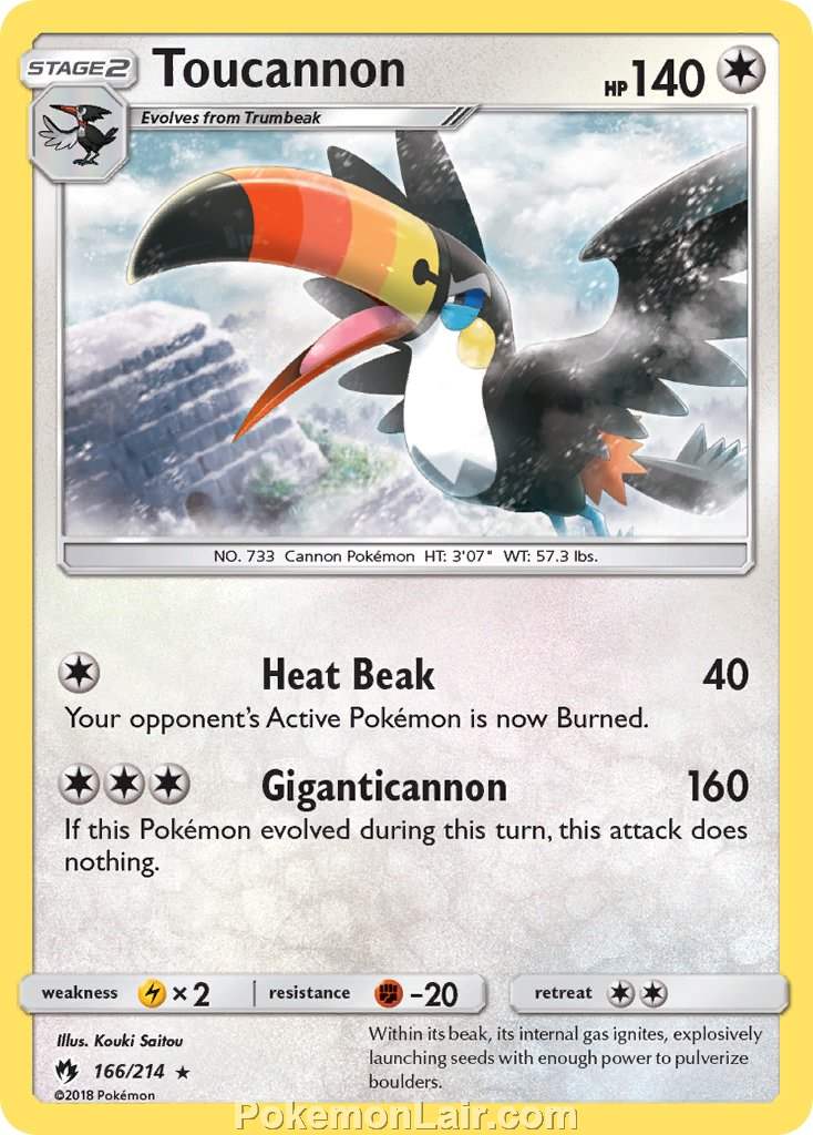 2018 Pokemon Trading Card Game Lost Thunder Price List – 166 Toucannon