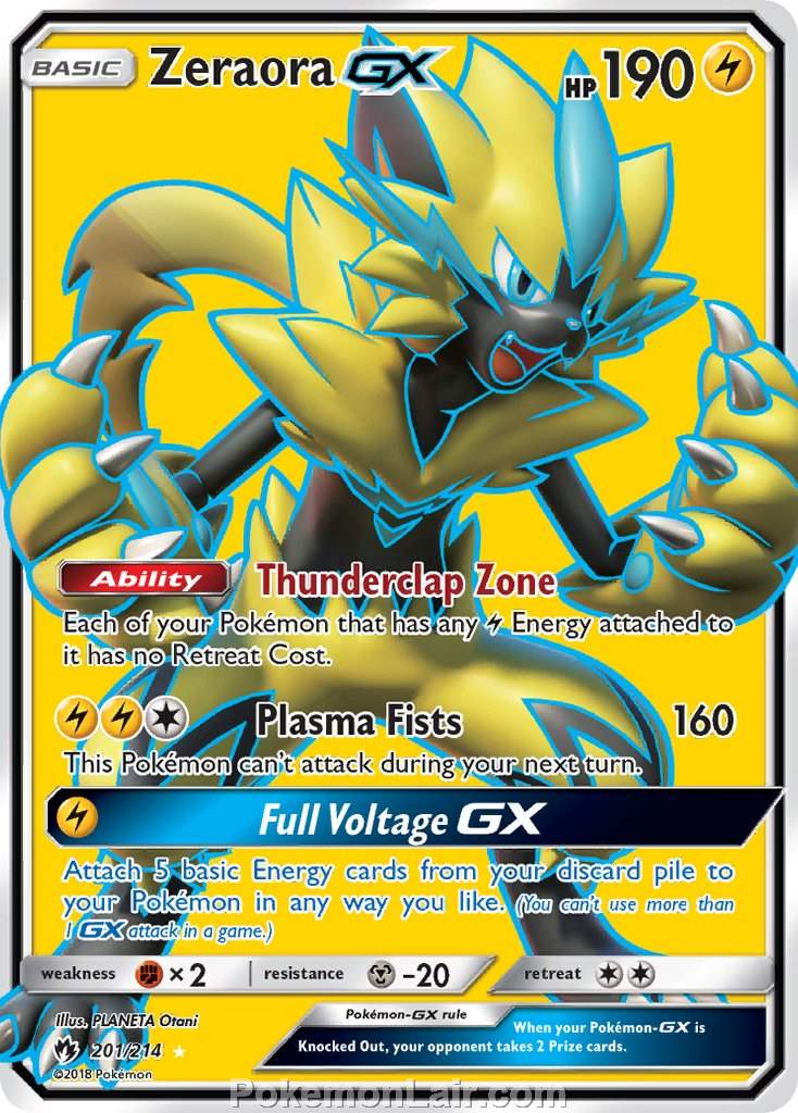 2018 Pokemon Trading Card Game Lost Thunder Price List – 201 Zeraora GX