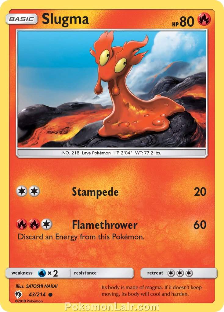 2018 Pokemon Trading Card Game Lost Thunder Price List – 43 Slugma