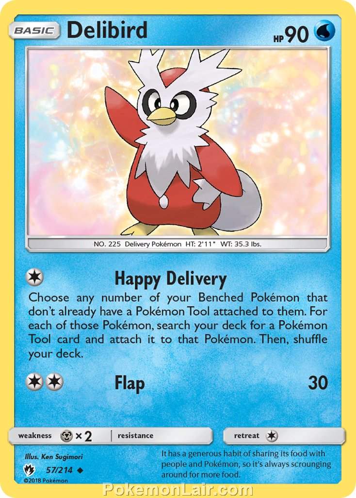 2018 Pokemon Trading Card Game Lost Thunder Price List – 57 Delibird