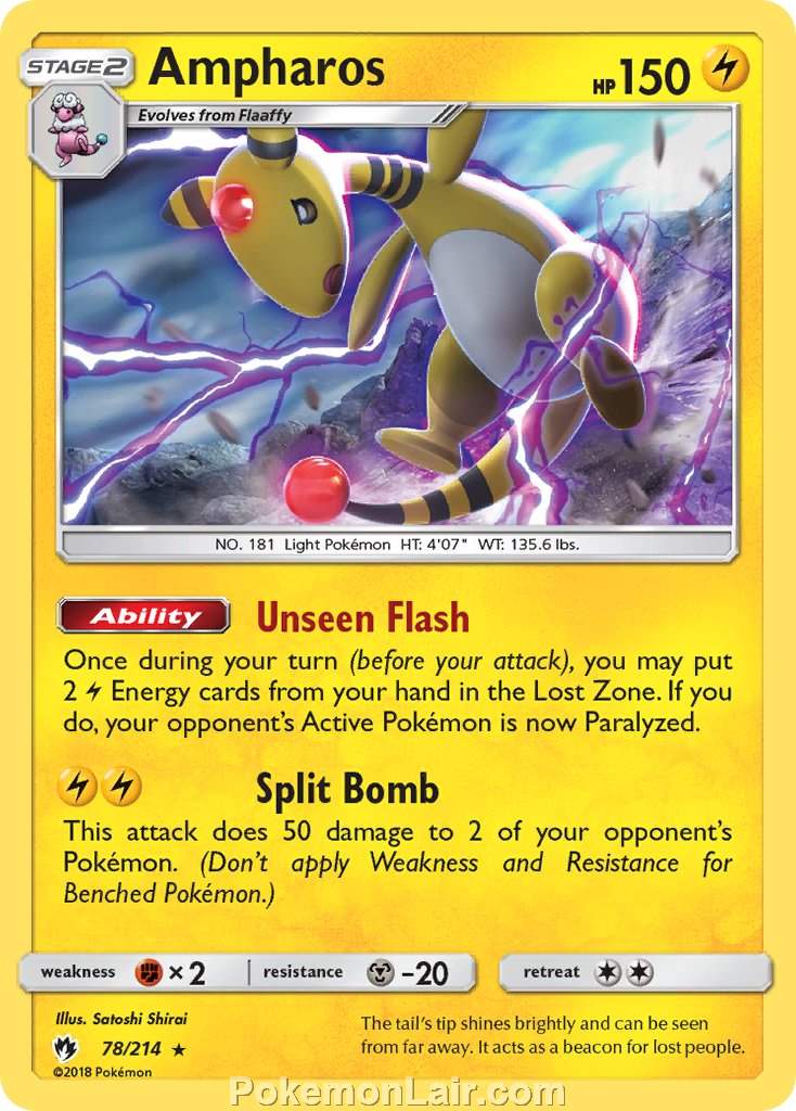 2018 Pokemon Trading Card Game Lost Thunder Price List – 78 Ampharos