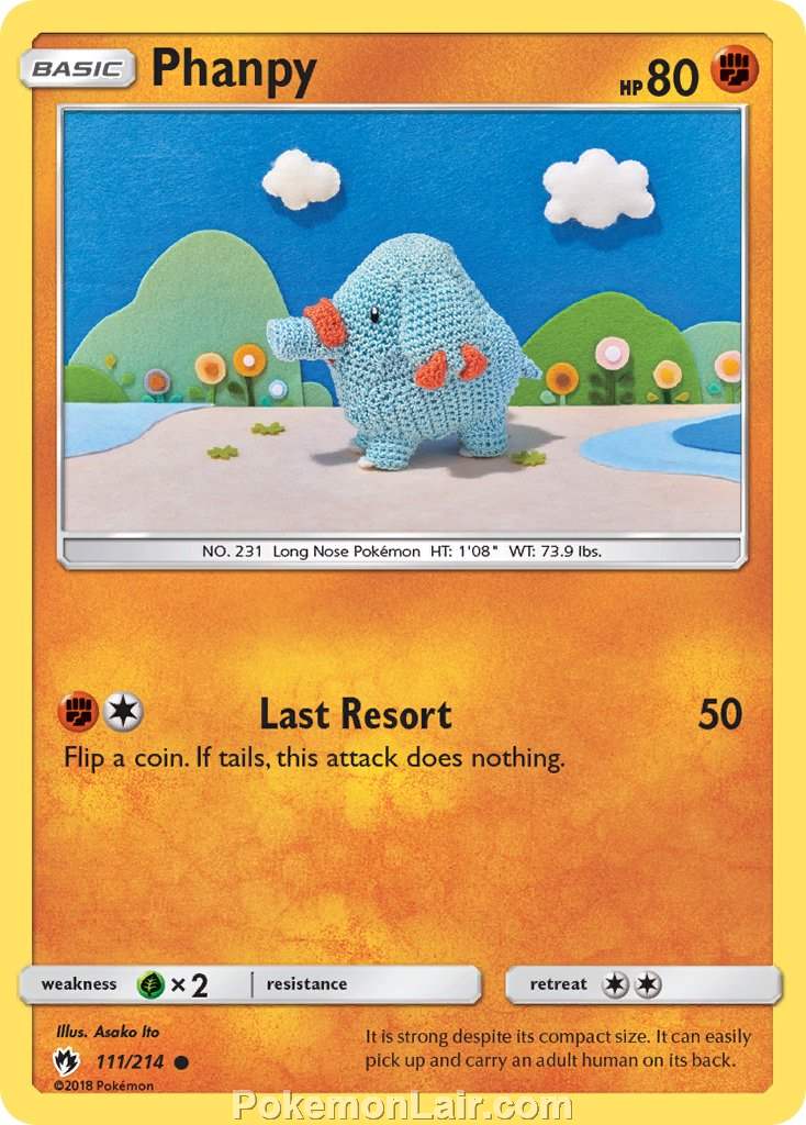 2018 Pokemon Trading Card Game Lost Thunder Set – 111 Phanpy