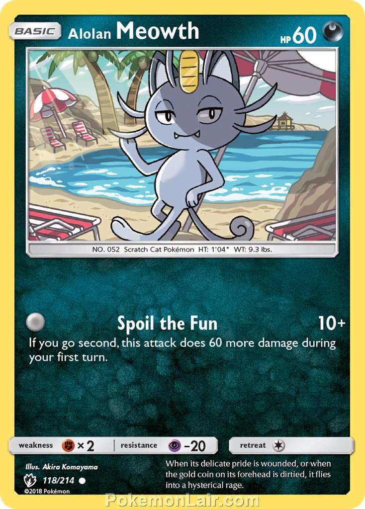 2018 Pokemon Trading Card Game Lost Thunder Set – 118 Alolan Meowth