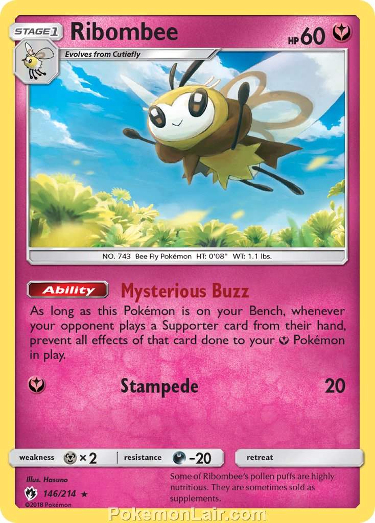 2018 Pokemon Trading Card Game Lost Thunder Set – 146 Ribombee