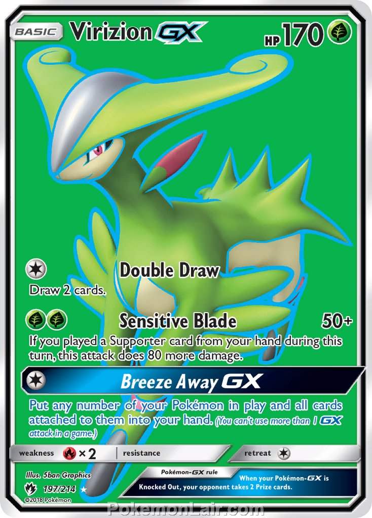 2018 Pokemon Trading Card Game Lost Thunder Set – 197 Virizion GX