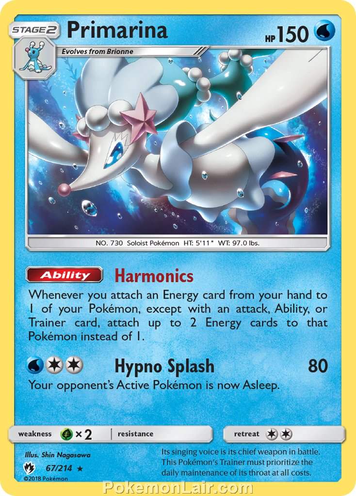 2018 Pokemon Trading Card Game Lost Thunder Set – 67 Primarina