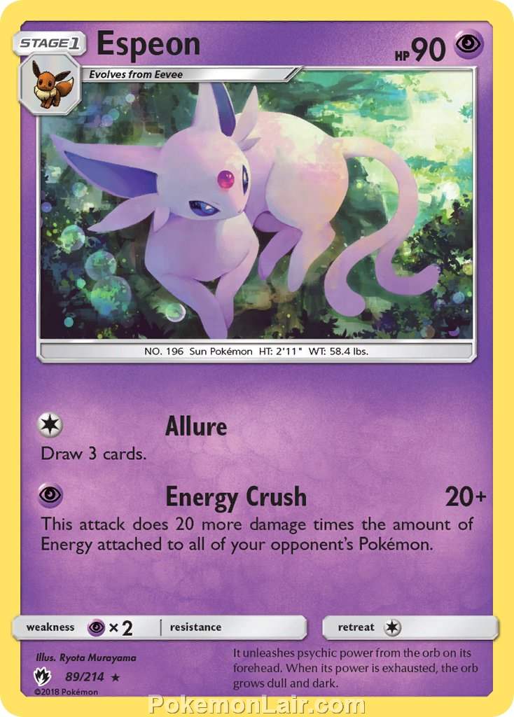 2018 Pokemon Trading Card Game Lost Thunder Set – 89 Espeon