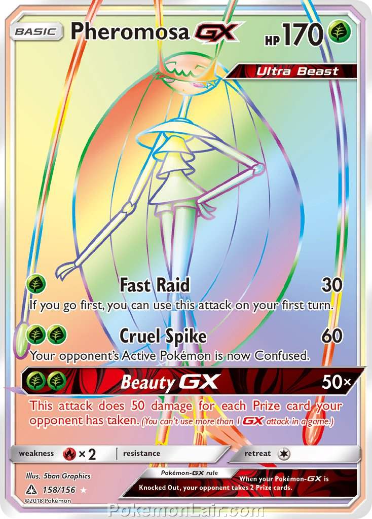 2018 Pokemon Trading Card Game Ultra Prism Price List – 158 Pheromosa GX