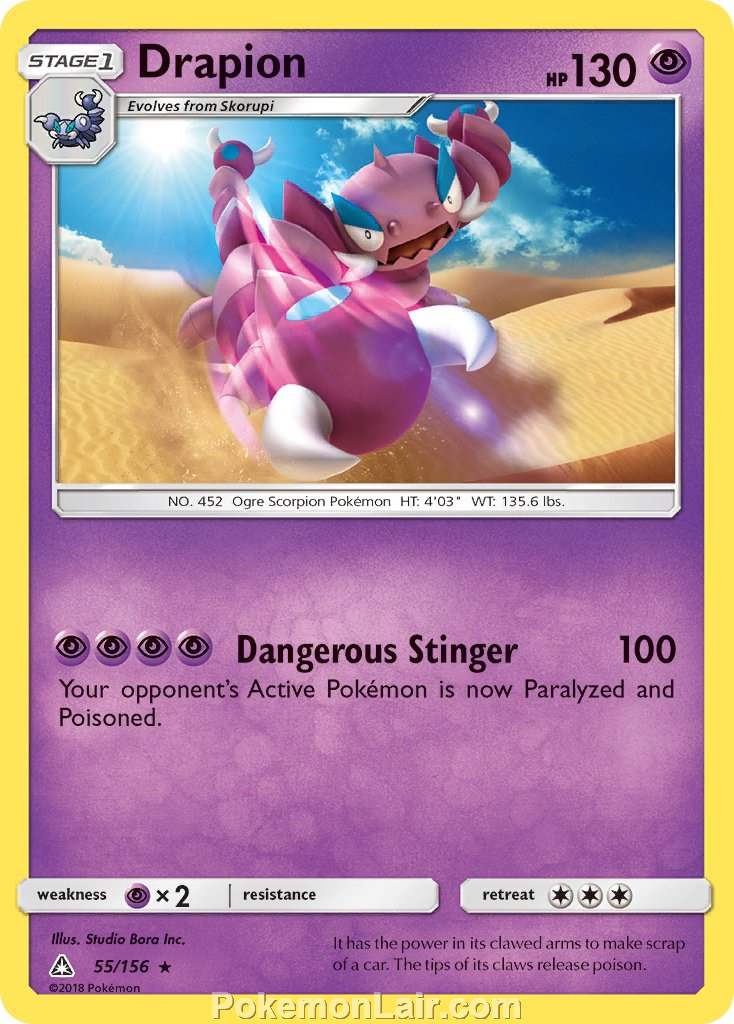 2018 Pokemon Trading Card Game Ultra Prism Price List – 55 Drapion