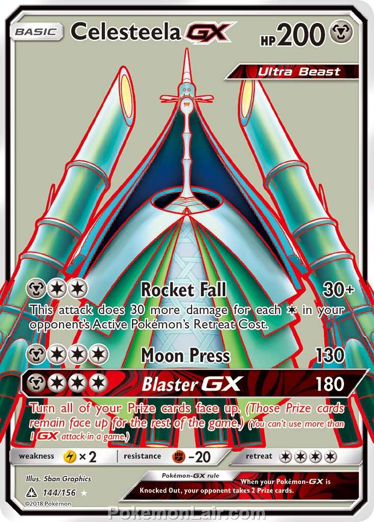 2018 Pokemon Trading Card Game Ultra Prism Set – 144 Celesteela GX