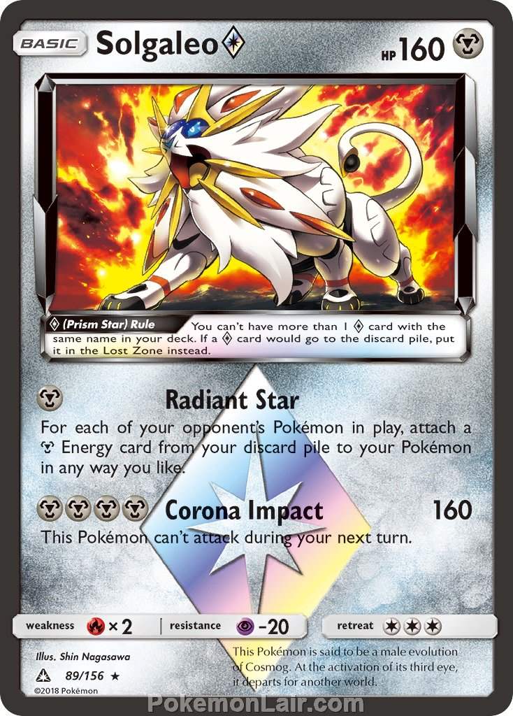 2018 Pokemon Trading Card Game Ultra Prism Set – 89 Solgaleo