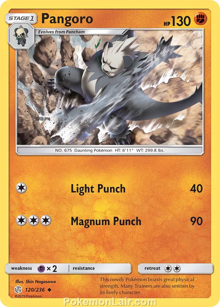 2019 Pokemon Trading Card Game Cosmic Eclipse Price List – 120 Pangoro