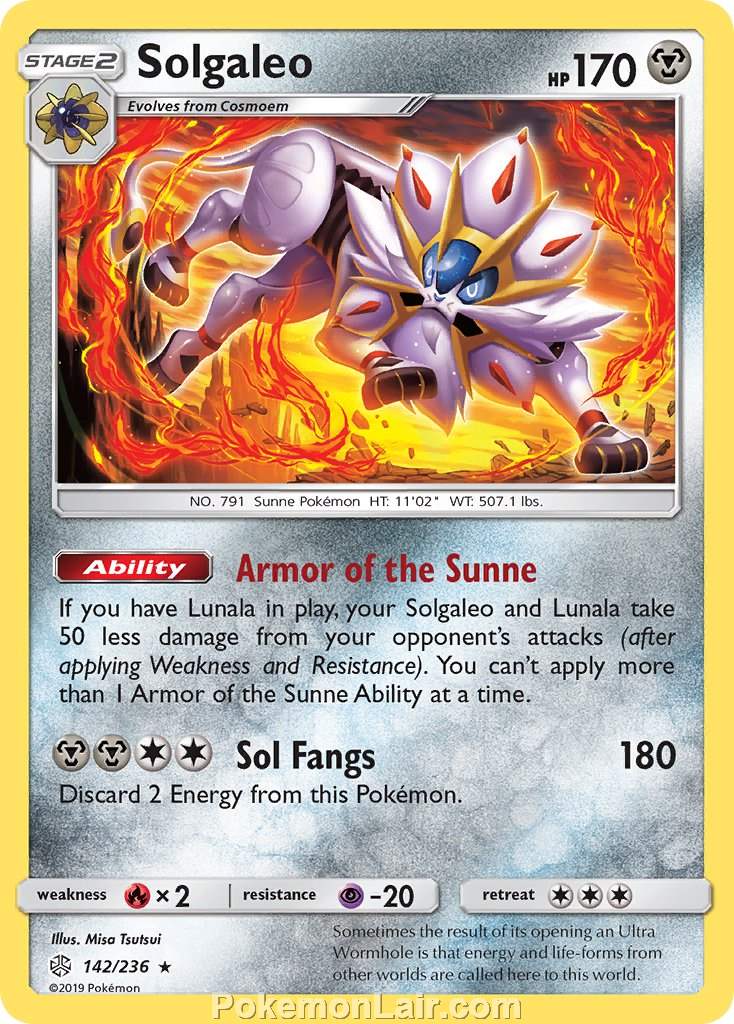 2019 Pokemon Trading Card Game Cosmic Eclipse Price List – 142 Solgaleo